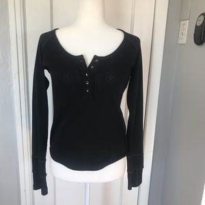Free People black long sleeve shirt
